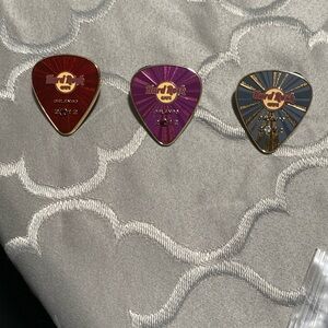 3  LIMITED EDITION Hard Rock guitar pick pins, Orlando 2012